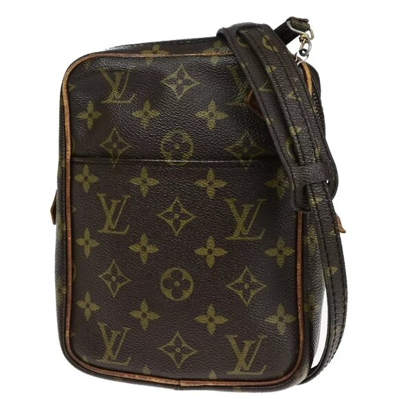 LOUIS VUITTON LV Danube Shoulder Bag Monogram Leather Brown M45266 66YF986 - Picture 1 of 16